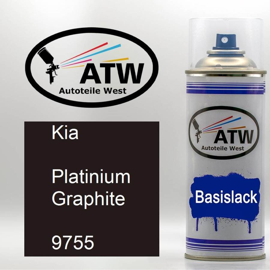 Kia, Platinium Graphite, 9755: 400ml Sprühdose, von ATW Autoteile West.